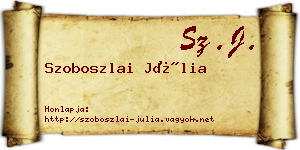 Szoboszlai Júlia névjegykártya