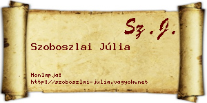 Szoboszlai Júlia névjegykártya
