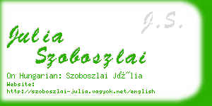 julia szoboszlai business card